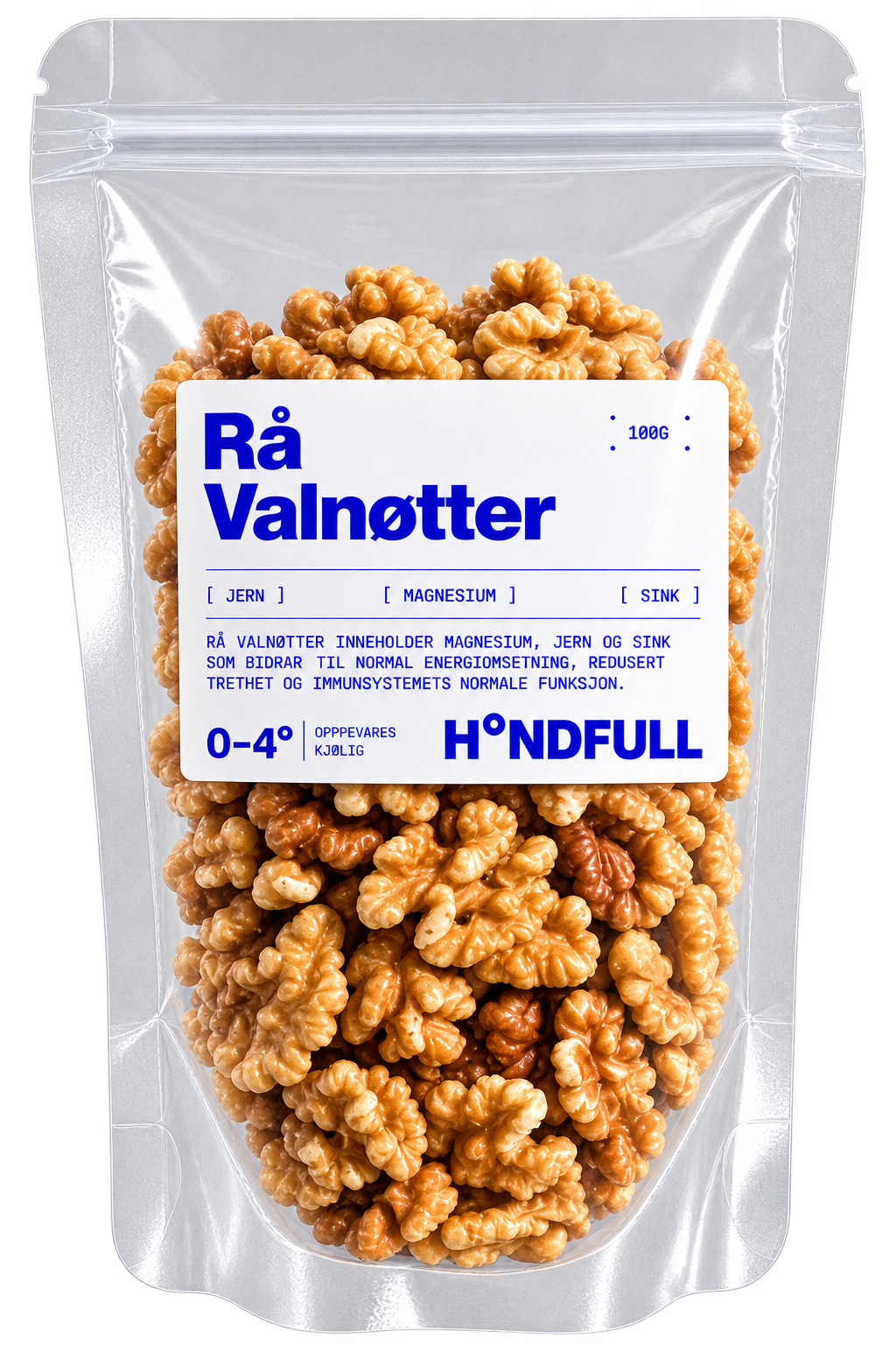 Pose med Rå Valnøtter fra Håndfull